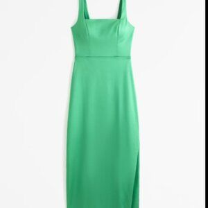NWT Abercrombie & Fitch Green Satin Midi Dress